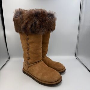 UGG Australia 1008044 ROSANA Chestnut Suede Winter Tall Boots 6 US